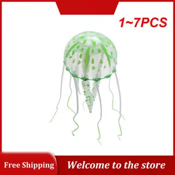1-7 шт. Светящиеся силиконовые искусственные украшения в виде медуз для озеленения аквариума