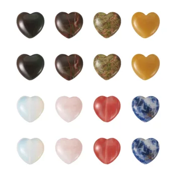 16шт Бусин в виде сердца из натуральных синтетических драгоценных камней, бусины в виде сердца Любви, свободные бусины для браслетов, ожерелья, сережек, поделок ручной работы.
