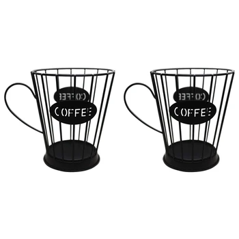 2Х кофейных стручков, корзина для хранения кофейных капсул, Кухонные подставки для хранения капсул эспрессо (маленьких), черный