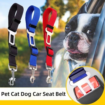 40-70 см Регулируемый ремень безопасности для домашних собак в автомобиле, нейлоновый поводок для щенка, котенка, Тяговый поводок для автомобиля