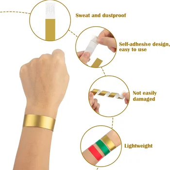 600 шт. неоновых браслетов для мероприятий, водонепроницаемых легких браслетов для идентификации активности из синтетической бумаги