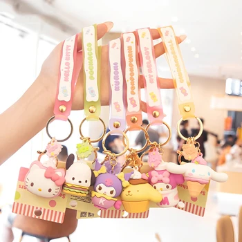 Kawaii Sanrio Hello Kitty Kuromi Cinnamoroll Милый мультяшный студенческий рюкзак, брелок, сумка, игрушки, подарки для фестивалей для девочек