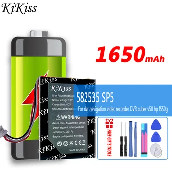 KiKiss Мощный Аккумулятор 582535 SP5 (F200 f550g) 1650 мАч для видеорегистратора навигация видеомагнитофон DVR cubex v50 hp f550g Батареи
