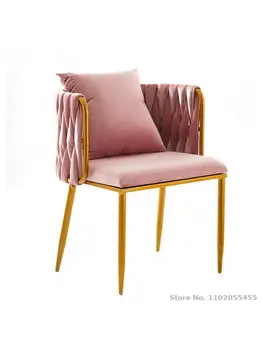 Nordic light роскошная спинка стула для спальни, домашняя сетка для девочек, красный стул для макияжа, комод, маникюр в простом стиле ins