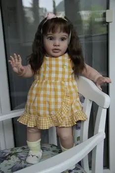 NPK 26-дюймовая уже раскрашенная готовая кукла Возрожденная Малышка Пиппа в версии для девочек Огромный настоящий ребенок 6-месячного размера 3D Skin Art Doll