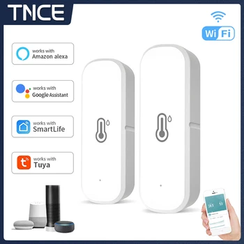 TNCE WiFi Tuya Умный датчик температуры и влажности, детектор, Контроллер гигрометра для помещений, Мониторинг Работы с Alexa Google Home