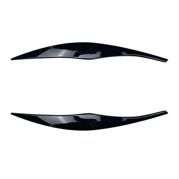 Автомобильные глянцевые черные фары, брови, веки, накладка на ресницы, наклейки на головной свет для BMW 3 Серии E90 E91 320I 330I 05-12