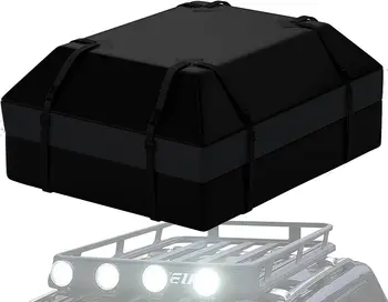 Автомобильные чехлы с мягкой оболочкой, 600D Сумка для перевозки грузов на крыше автомобиля, водонепроницаемая - 15 куб. см, дополнительная водонепроницаемость, отличное качество, автомобильная верхняя часть