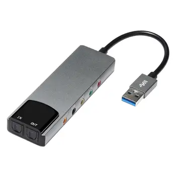 Адаптер звуковой карты USB Премиум-класса, внешний аудиоконвертер, конвертер стереофонической звуковой карты, внешний аудиоадаптер для ноутбуков и настольных компьютеров