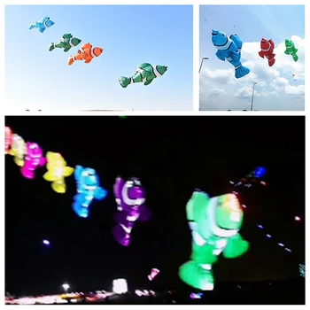 бесплатная доставка светодиодный воздушный змей-рыба для взрослых, игрушки для воздушных змеев, профессиональные воздушные змеи, воздушный змей-дракон из нейлоновой ткани, игрушки для улицы, полеты с парашютом