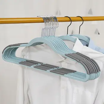 Бесследная вешалка для одежды, высококачественная пластиковая вешалка, 10 упаковок противоскользящих вешалок для одежды, компактная конструкция для полотенец