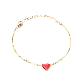 Браслет-оберег ASON Oil Drip Heart из нержавеющей стали, браслет-цепочка для женщин, модные украшения, Романтический подарок для вечеринки на запястье