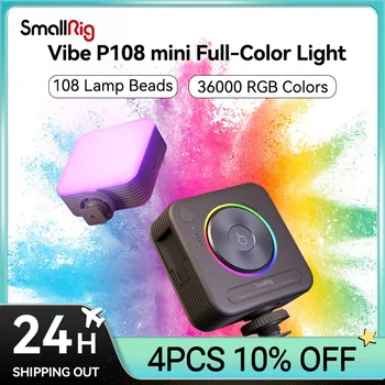 Видеосигнал SmallRig P108 RGB, Портативная Светодиодная Подсветка Камеры, Полноцветное Освещение Для Фотосъемки на 360 °, Встроенная Аккумуляторная Батарея емкостью 2500 мАч