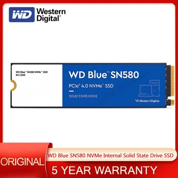 Внутренний твердотельный накопитель Western Digital 1TB 2TB WD Blue SN580 NVMe SSD - Gen4 x4 PCIe 16 Гб/с, M.2 2280, До 4150 МБ/с