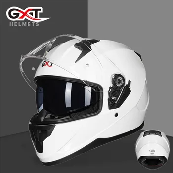 Высококачественный мотоциклетный шлем GXT Full Face Classic Safety для мотокросса с двойными линзами Moto Casco DOT Одобрен ЕЭК
