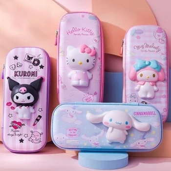 Декомпрессионный пенал Sanrio Kuromi Hello Kitty Многофункциональная Коробка для канцелярских принадлежностей для студентов Детский Пенал Школьные принадлежности