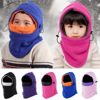 Детский шарф, шапка для защиты шеи, зимняя утепленная теплая шерстяная Регулируемая шапочка, детские зимние утепленные аксессуары для согревания,