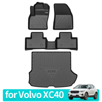 для Volvo XC40 Коврики в багажник, TPE 3D Водонепроницаемый коврик для ног, автомобильные аксессуары, черный
