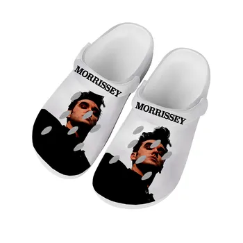 Домашние сабо рок-певицы Morrissey, Водонепроницаемая обувь на заказ, Мужская Женская Обувь для подростков, Садовые сабо, Дышащие пляжные тапочки с отверстиями, белые