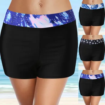 Женские плавки-бикини с высокой талией для бега, плавательные трусы, пляжные шорты, плавательные шорты-бикини для плавания, пляжные купальники