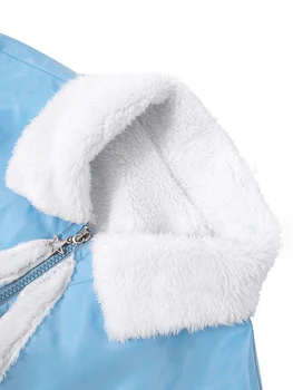 Женское осенне-зимнее пальто 2023, Повседневный пуховик со звездным принтом, длинный рукав, куртка на молнии с лацканами и карманами