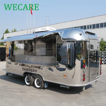 Изготовленная на заказ тележка для хот-догов WECARE, трейлер для закусок, кофе, тележка для мороженого, полностью оборудованная уличная передвижная кухня Airstream Food Truck