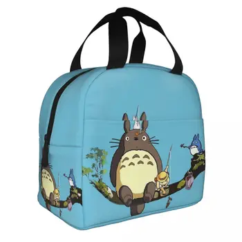 Изолированная сумка для ланча Ghibli Neighbor Totoro, сумка-холодильник, контейнер для еды, большая сумка-ланч-бокс, сумки для еды, работа на улице