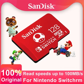 Карта памяти SanDisk Лицензированные Nintendo Карты Памяти 128 ГБ 256 ГБ 512 ГБ 64 ГБ Для Nintendo Switch Card microSDXC Любимая игровая карта