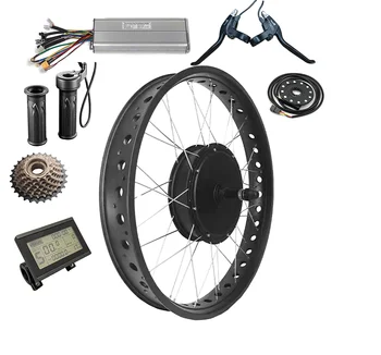 комплекты для переоборудования электрического велосипеда с толстой шиной 26 дюймов 4.0 мощностью 1500 Вт, Мотор-ступица со спицами Ebike