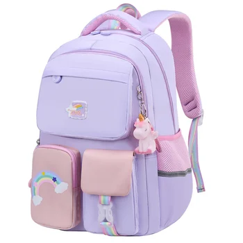 Корейская модная школьная сумка с радужным наплечным ремнем для девочек-подростков, детские водонепроницаемые рюкзаки, детские школьные сумки mochilas
