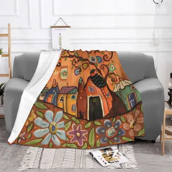 Красочные домашние одеяла Karla Gerard, фланелевое Весенне-осеннее многофункциональное мягкое покрывало для постельных принадлежностей, Плюшевое тонкое одеяло для дивана