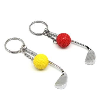 Креативный брелок с мячом для гольфа, милый мини-металлический брелок для ключей, украшение сумки, подарок для клуба любителей спорта на день рождения старейшине.