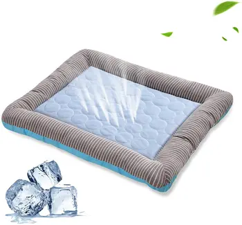 Материал для ледяного котенка, мягкое прохладное одеяло для спящего питомца, синий коврик для щенка, дышащий охлаждающий коврик для собак, розовый шелковый летний коврик для кошек