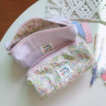 Модная сумка для ручек серии Fresh Pink, холщовая сумка для хранения, студенческая сумка для ручек большой емкости, сумка для карандашей, обратно в школу