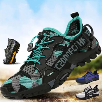 Мужская походная обувь, военные Тактические ботинки, 2023 Новые Нескользящие Сетчатые Альпинистские Спортивные Треккинговые водные ботинки