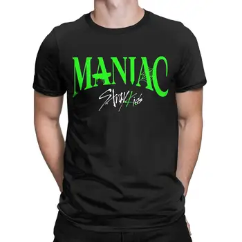 Мужская футболка Maniac 2nd World Stray Kids из чистого хлопка, винтажные футболки с круглым вырезом, футболки с коротким рукавом, летняя одежда
