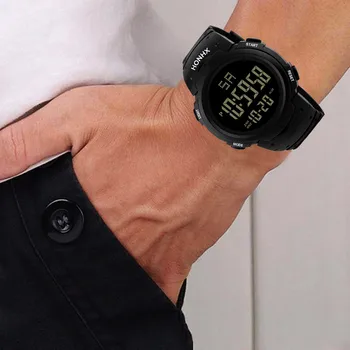 Мужские силиконовые электронные наручные часы со светящимся дисплеем, мужские светодиодные цифровые кварцевые военные роскошные спортивные часы с датой