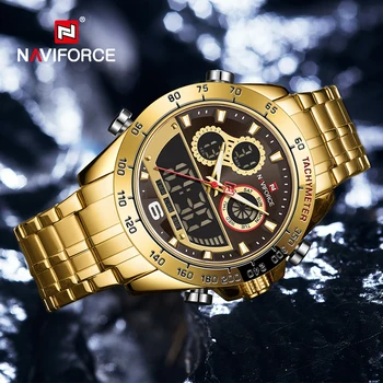 Мужские часы NAVIFORCE От топового люксового бренда со светящимся хронографом, водонепроницаемые кварцевые наручные часы со стальным ремешком, мужские часы Relogio Masculino