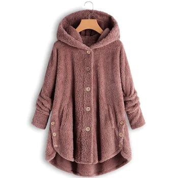 Новые женские пальто из шерсти и смесей 2020, осенне-зимнее пальто, женское теплое пальто с плюшевым мишкой, шерстяная куртка, женское плюшевое пальто, куртка с капюшоном, Новинка