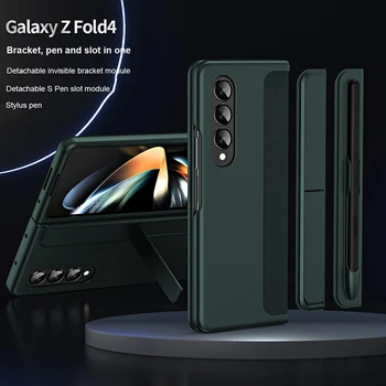 Оригинальные Чехлы Для телефонов Samsung Galaxy Z Fold 4 Fold 3 Fold 5 Слот для Ручки и кронштейн 2 в 1 Защитный Чехол с S Pen 2023 Новый