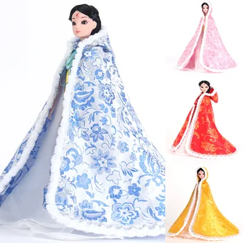 Переодевание в куклу Древний китайский костюм Накидка из тканой парчи Вышитая одежда Аксессуары для игрушек для девочек