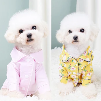 Пижамы для собак Одежда для домашних животных высококачественные рубашки для собак пижамы с принтом Маленькие Средние большие пижамы для домашних животных Корейские Элегантные удобные