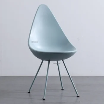 Повседневные обеденные стулья в европейском стиле Капля Воды Кухонный Дизайнерский обеденный стул Мебель для столовой Стул с пластиковой спинкой
