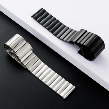Подходит для часов Huawei GT Samsung Watch, быстроразъемный ремешок из бамбукового шарнира, обернутый стальной лентой, 20/22 мм, часы