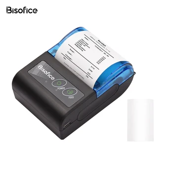 Портативный мини-термопринтер Bisofice, 2-дюймовый беспроводной USB-принтер для чеков, билетных чеков с 58-миллиметровой бумагой для печати.