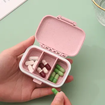 Портативный Мини-футляр-органайзер для таблеток, 3 Сетки, коробка для таблеток, контейнер для хранения таблеток, Еженедельная коробка для лекарств, футляр для таблеток, Дозатор лекарств
