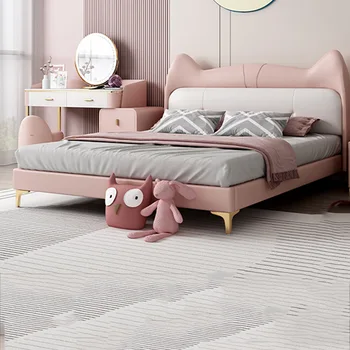 Розовая детская кровать Princess Floor, Корейская роскошная кровать для малышей, Основания и каркас для девочек Cama Infantiles, Детская мебель MQ50CB