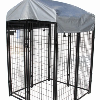 Сверхпрочная наружная сварная проволочная металлическая сетка, большой открытый собачий домик, клетка для домашних животных, собачьи будки и выгул для собак