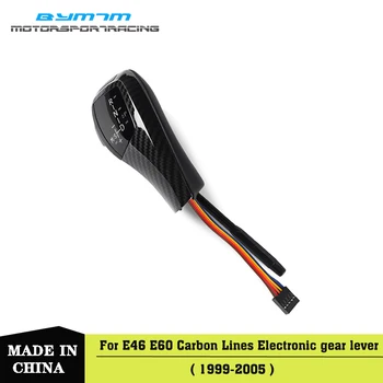 Светодиодная ручка рычага переключения передач из углеродного волокна с кубической печатью для левостороннего привода для BMW E46 E60 E61