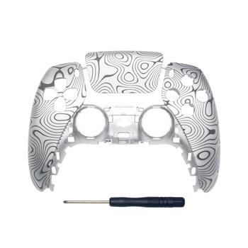 Серебристый блестящий крутой дизайн на заказ для PS5 Сменные лицевые панели Крышка корпуса контроллера